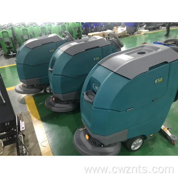 Auto single brush walk behind electric floor scrubber